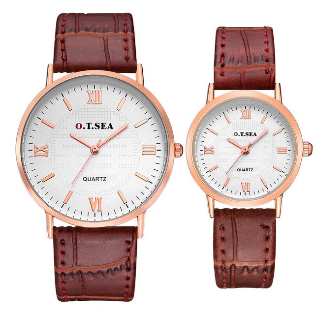 2PC Luxury Lovers Couple Watches Men's Lady Leather Sports Wristwatch Quartz Watch New Casual Business Cool Watch Montre Homme