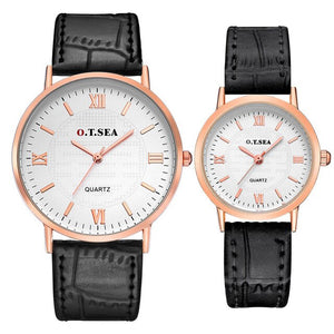 2PC Luxury Lovers Couple Watches Men's Lady Leather Sports Wristwatch Quartz Watch New Casual Business Cool Watch Montre Homme