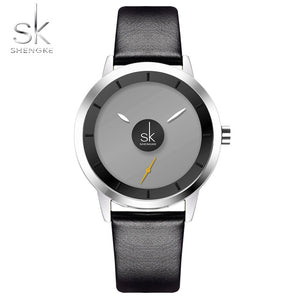 Shengke Couple Watches Fashion Quartz-Watch Women Wristwatch Clock Relojes Mujer Casual Ladies Watch Montre Femme Creative Dial