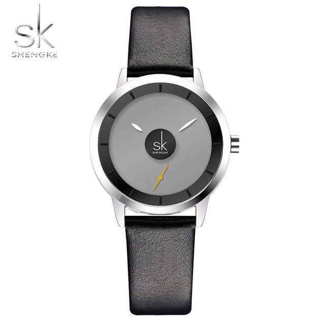 Shengke Couple Watches Fashion Quartz-Watch Women Wristwatch Clock Relojes Mujer Casual Ladies Watch Montre Femme Creative Dial