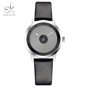 Shengke Couple Watches Fashion Quartz-Watch Women Wristwatch Clock Relojes Mujer Casual Ladies Watch Montre Femme Creative Dial