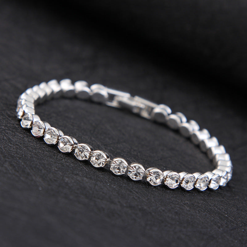 2018 New Luxury Shiny Austria Crystal Tennis Bracelets For Women Silver Gold Color Bangle Collier Femme Bridal Wedding Jewelry