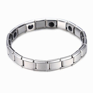 New 4 Color Blue Stainless Steel Chains Health Energy Balance Germanium Magnetic Bracelet For Men Male Bracelets Femme Jewelry