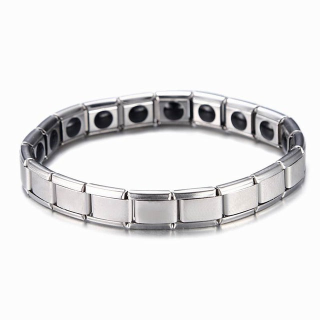 New 4 Color Blue Stainless Steel Chains Health Energy Balance Germanium Magnetic Bracelet For Men Male Bracelets Femme Jewelry