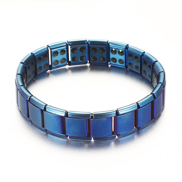 New 4 Color Blue Stainless Steel Chains Health Energy Balance Germanium Magnetic Bracelet For Men Male Bracelets Femme Jewelry