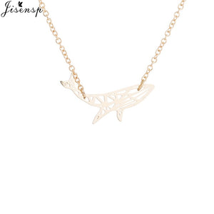 Jisensp Collier Femme Gold Chain Origami Polar Bear Necklace Women Jewelry Geometric Animal Bee Necklace Pendants Collares Gift