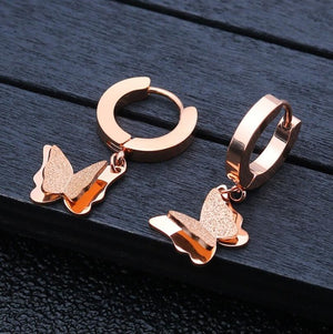 Jisensp Stainless Steel Butterfly Stud Earrings for Women Cute Animal Earrings Girls Kids Fashion Jewelry Gift boucle d'oreille