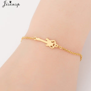 Jisensp Gold Stainless Steel Animal Bracelets for Women Everyday Jewellery Butterfly Charm Bracelet Femme Wedding Gift