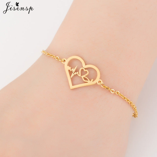 Jisensp Gold Stainless Steel Animal Bracelets for Women Everyday Jewellery Butterfly Charm Bracelet Femme Wedding Gift