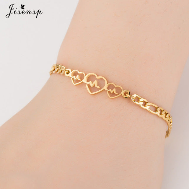 Jisensp Gold Stainless Steel Animal Bracelets for Women Everyday Jewellery Butterfly Charm Bracelet Femme Wedding Gift