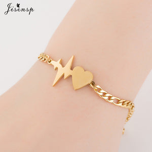 Jisensp Gold Stainless Steel Animal Bracelets for Women Everyday Jewellery Butterfly Charm Bracelet Femme Wedding Gift