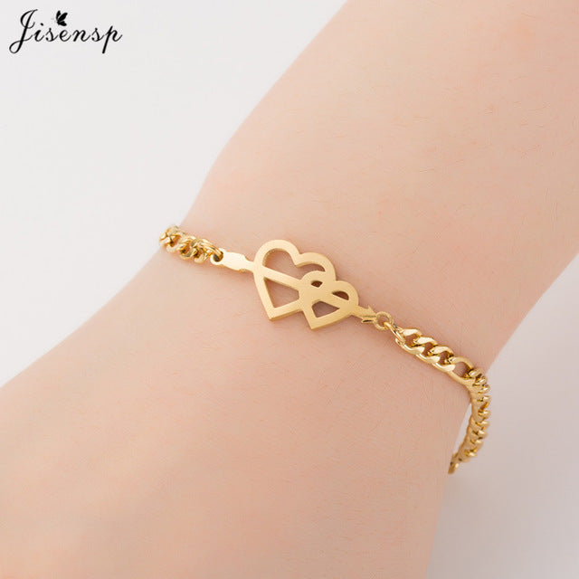 Jisensp Gold Stainless Steel Animal Bracelets for Women Everyday Jewellery Butterfly Charm Bracelet Femme Wedding Gift