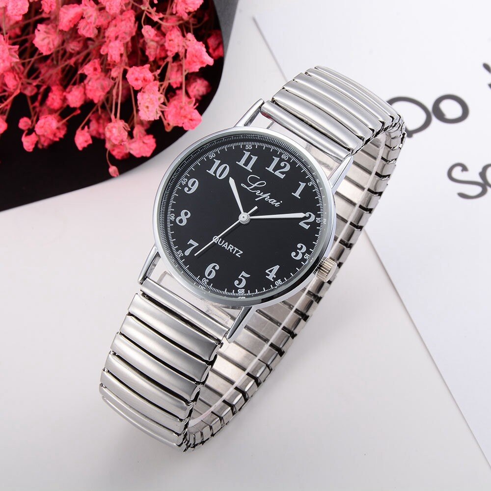 2018 New Fashion Silver Stainless Steel Couples Watch Quartz-watch Round Women dress Watches Montre Femme