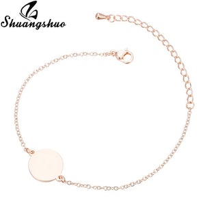 Shuangshuo Charm Heart Bracelets for Women Stainless Steel Bracelets Silver Jewelry Double Heart Pendant bangles Femme Gifts