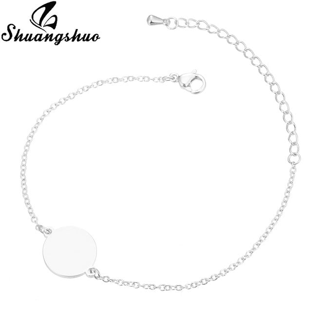 Shuangshuo Silver Airplane Adjustable Charm Bracelets for Women Jewelry Link Chain Stainless Steel Aircraft Plane Bracelet femme