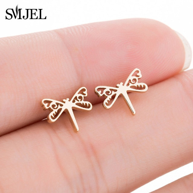 SMJEL Stainless Steel Animal Bracelets for Women Everyday Jewelry Gold Cz Butterfly Charm Bracelet Femme Wedding Gift