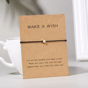 RINHOO Make a Wish Mini Flower Charm Bracelet Femme Adjustable Lucky Red String Bracelets Women Kids Wish Jewelry Card Gift