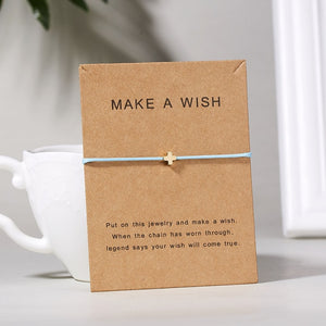 RINHOO Make a Wish Mini Flower Charm Bracelet Femme Adjustable Lucky Red String Bracelets Women Kids Wish Jewelry Card Gift