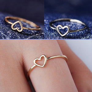 Golden Hollow Out Beautiful Silver Wedding Couples Heart 1PC Ring Bride Size6 7 8 9 10 Scarf Accessories Valentines Gift