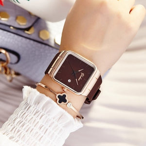 2019 Brand Women Watches Women Silicone Square reloj mujer Luxury Dress Watch Ladies Quartz Rose Gold Wrist Watch Montre Femme