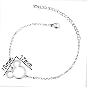 Yiustar Mouse Animal Charms Mickey Bracelets & Bangles Women Jewelries Stainless Steel Cartoon Mouse Christmas Gift bijoux femme