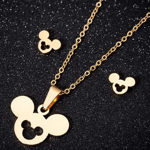 Yiustar Mouse Animal Charms Mickey Bracelets & Bangles Women Jewelries Stainless Steel Cartoon Mouse Christmas Gift bijoux femme