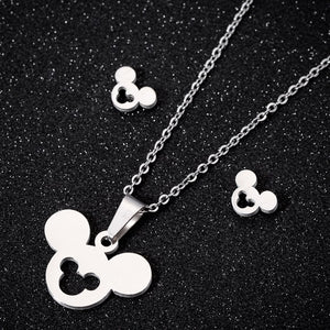 Yiustar Mouse Animal Charms Mickey Bracelets & Bangles Women Jewelries Stainless Steel Cartoon Mouse Christmas Gift bijoux femme