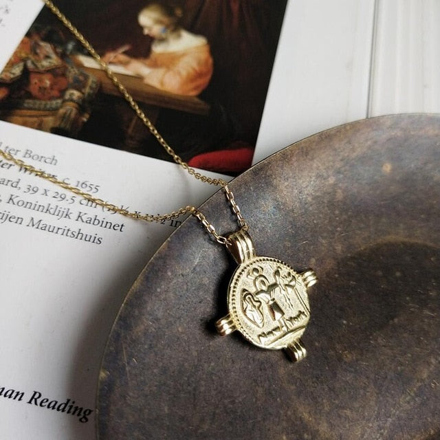 Coin Necklace 925 Silver Choker Kolye Gold Pendant Charm Minimalism Vintage Boho Bijoux Femme Collier Necklace Women Jewelry