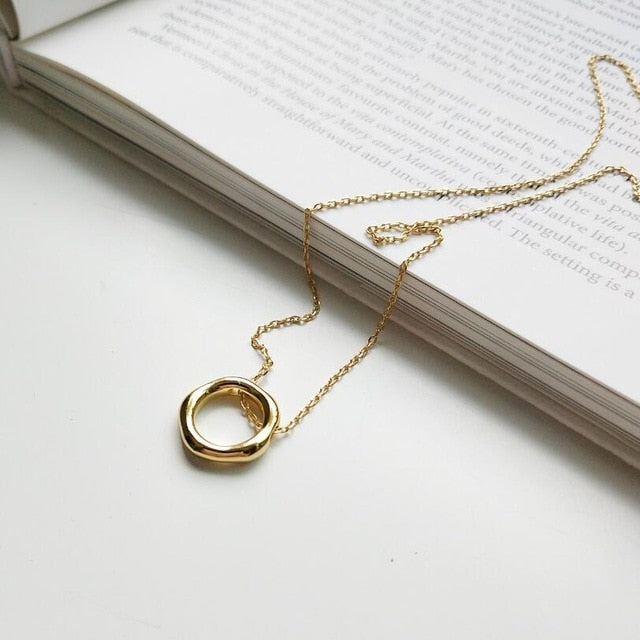 Coin Necklace 925 Silver Choker Kolye Gold Pendant Charm Minimalism Vintage Boho Bijoux Femme Collier Necklace Women Jewelry