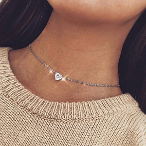 Bohemian Moon Star Crystal Heart Choker Necklace for Women Necklace Pendant on neck Chocker Necklace Jewelry Gift