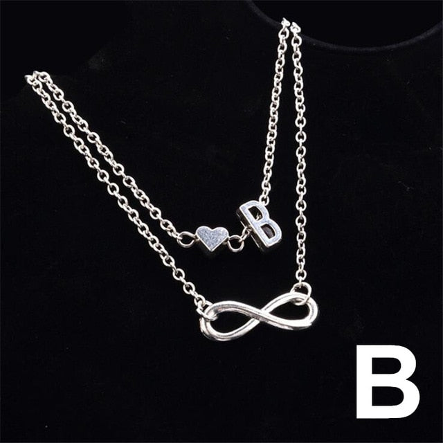 Fashion Multilayer Heart Infinity Letter Bracelets For Women Initial Bracelet Silver Hand Chain Bracelets Femme 2019 Jewelry