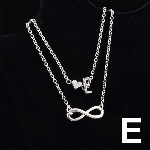 Fashion Multilayer Heart Infinity Letter Bracelets For Women Initial Bracelet Silver Hand Chain Bracelets Femme 2019 Jewelry