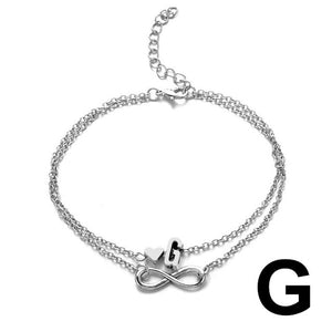 Fashion Multilayer Heart Infinity Letter Bracelets For Women Initial Bracelet Silver Hand Chain Bracelets Femme 2019 Jewelry