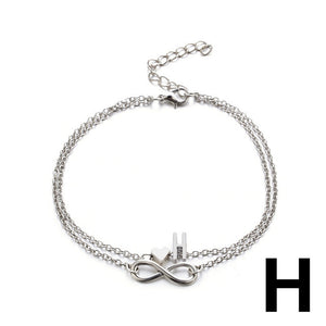 Fashion Multilayer Heart Infinity Letter Bracelets For Women Initial Bracelet Silver Hand Chain Bracelets Femme 2019 Jewelry