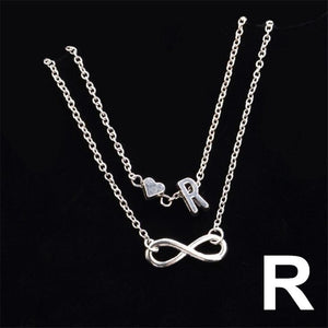 Fashion Multilayer Heart Infinity Letter Bracelets For Women Initial Bracelet Silver Hand Chain Bracelets Femme 2019 Jewelry