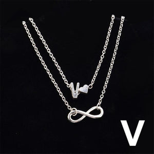 Fashion Multilayer Heart Infinity Letter Bracelets For Women Initial Bracelet Silver Hand Chain Bracelets Femme 2019 Jewelry