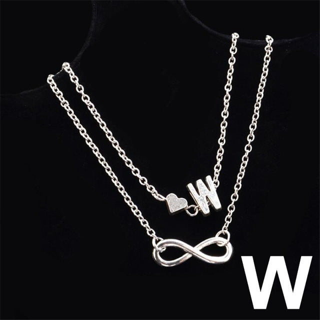 Fashion Multilayer Heart Infinity Letter Bracelets For Women Initial Bracelet Silver Hand Chain Bracelets Femme 2019 Jewelry