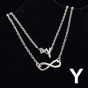 Fashion Multilayer Heart Infinity Letter Bracelets For Women Initial Bracelet Silver Hand Chain Bracelets Femme 2019 Jewelry