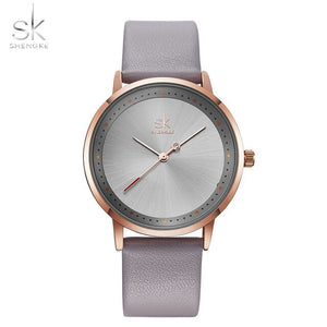 Shengke Men Women Fashion Lovers Couple Watches Leather Band Strap Watch Set Quartz Ladies Wristwatch Relogio Saat Reloj Montre