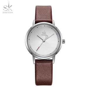 Shengke Men Women Fashion Lovers Couple Watches Leather Band Strap Watch Set Quartz Ladies Wristwatch Relogio Saat Reloj Montre