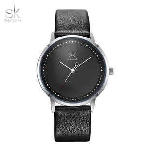 Shengke Men Women Fashion Lovers Couple Watches Leather Band Strap Watch Set Quartz Ladies Wristwatch Relogio Saat Reloj Montre