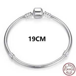 Luxury Original 100% 925 Sterling Silver Snake Chain Bracelet Bangle for Women Authentic Charm Jewelry Pulseira Gift XCHS902